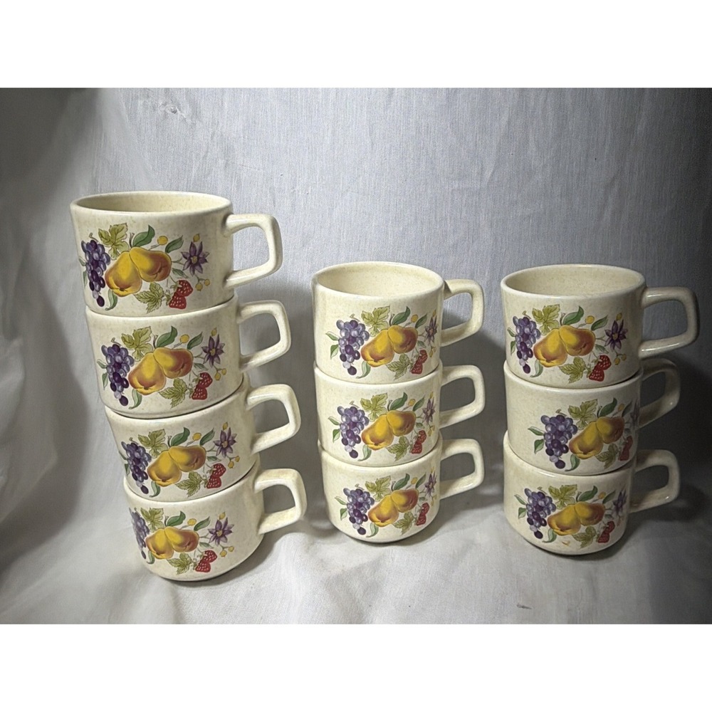 Vintage Temper-Ware by Lenox Summer Harvest Coffee‎ Tea Cups Mugs Set of 10